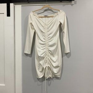 White Off the Shoulder Long Sleeve Shein Dress